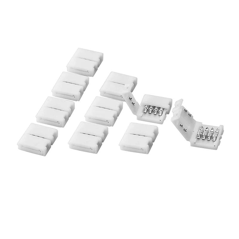 LED Streifenlicht Zubehör| 56 Stück LED-Streifen-Anschluss-Kit für 5050 10 mm 4Pin, Enthält 7 Arten von lötfreiem LED-Streifen-Zubehör Bietet die meisten Teile für Heimwerker