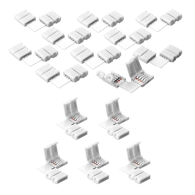 LED Streifenlicht Zubehör | Eckverbinder L- Form Verbindung Schnellverbinder Adapter LED SMD RGB 5050 Strip