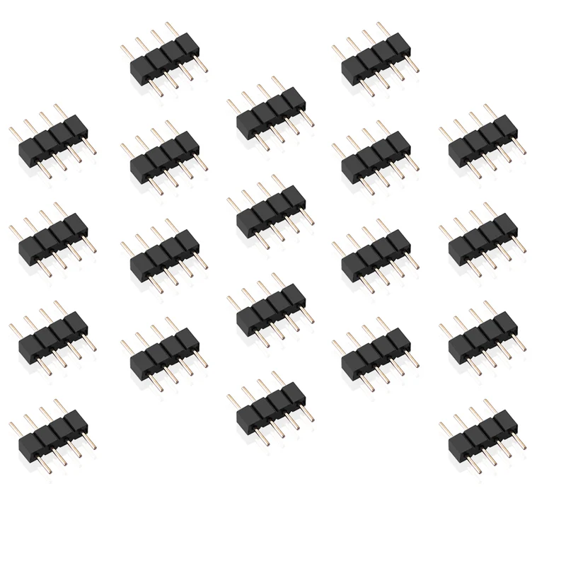 LED Streifenlicht Zubehör | 4 Pin Pol Kabel Verbinder Kupplung Adapter 4 polig Steckverbinder RGB LED Stecker für SMD 5050 3528 2835 RGB LED-Streifen
