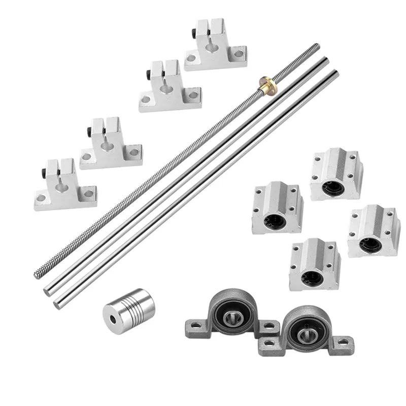 T8 Leitspindel + 8mm Linearführung 100–600mm mit Wellenkupplung für 3D Drucker | euroharry