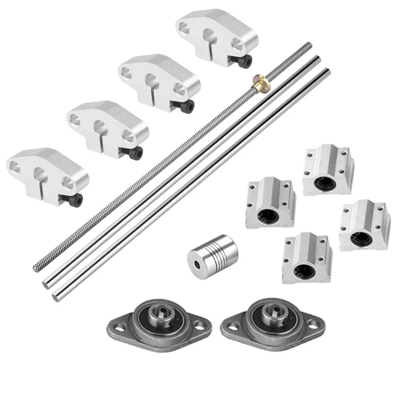 T8 Leitspindel + 8mm Linearführung 100–600mm mit Wellenkupplung für 3D Drucker | euroharry
