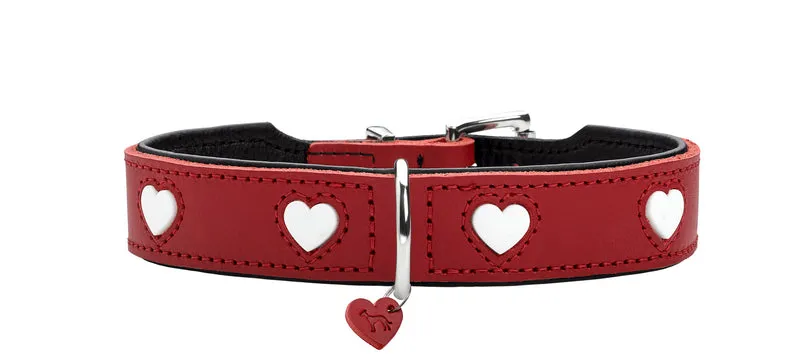 LOVE Set Halsband & Leine | rot/schwarz