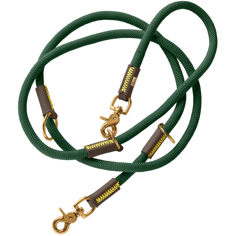 MALIA Set Halsband & Leine | dunkelgrün