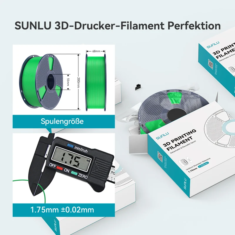 SUNLU PETG Glow in The Dark (leuchtend) 3D Drucker Filament 1KG