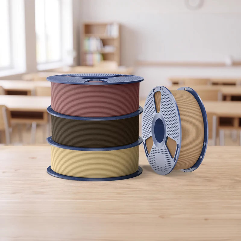 SUNLU Optimiertes Holz PLA (Wood PLA)3D Drucker Filament 1KG, optimierte und verbesserte Holzstruktur
