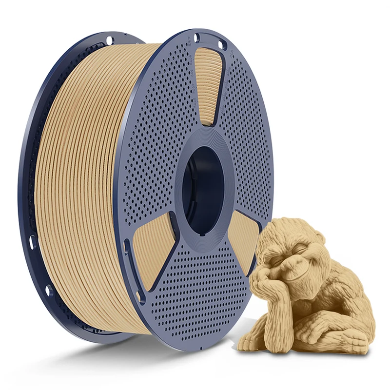 SUNLU Optimiertes Holz PLA (Wood PLA)3D Drucker Filament 1KG, optimierte und verbesserte Holzstruktur
