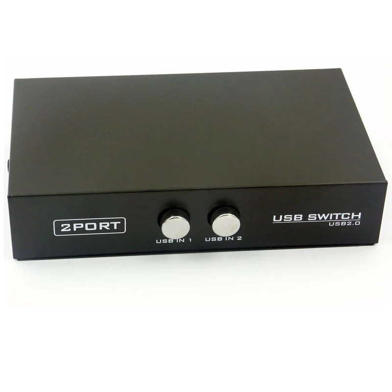 USB 2.0 Sharing Switch 2-Port – mit USB-Kabeln, für PC/Drucker | euroharry