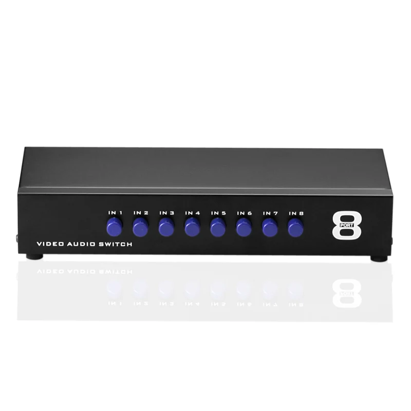 8-Port RCA AV Switch – 8 Eingang 1 Ausgang Audio/Video Schalter | euroharry