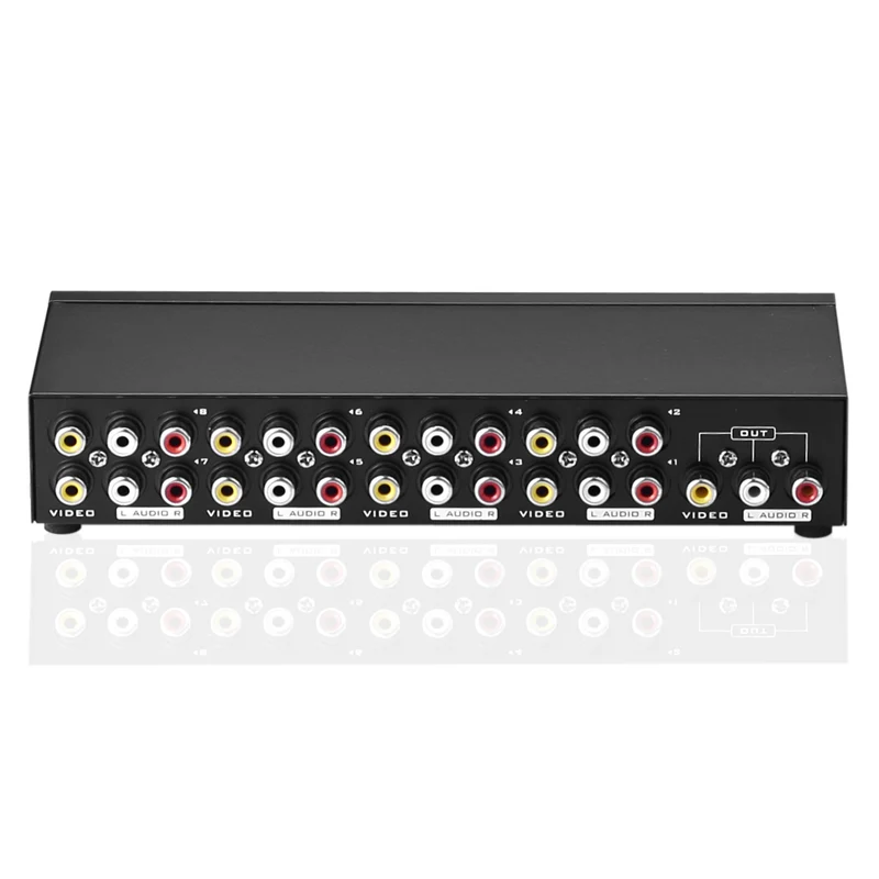 8-Port RCA AV Switch – 8 Eingang 1 Ausgang Audio/Video Schalter | euroharry
