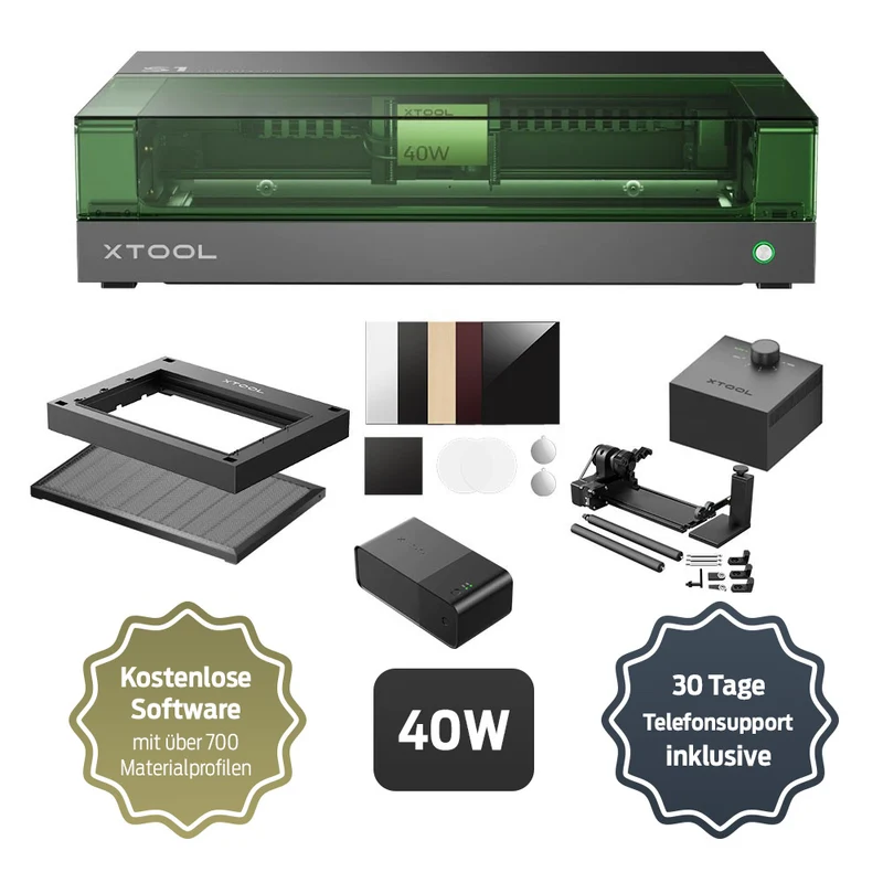 xTool S1 Geschlossener Diodenlaserschneider 40W - Deluxe Kit