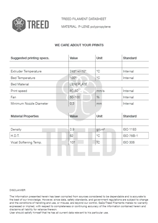 TreeD P-Lene 5 PP Filament 1,75mm 750g