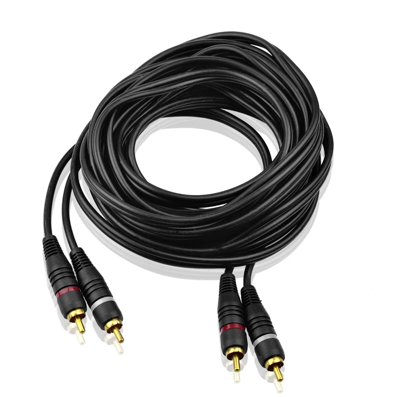 RCA Cinch-Kabel 2× Stecker auf 2× Stecker 5 m | euroharry