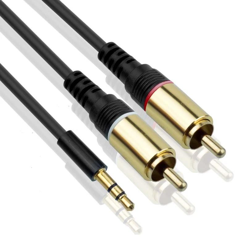 3,5 mm auf 2× RCA Cinch Y-Kabel 3 m | euroharry
