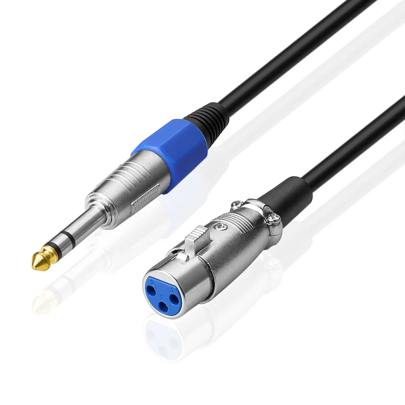 XLR Buchse auf 6,3 mm Klinke Mikrofonkabel 2 m | euroharry
