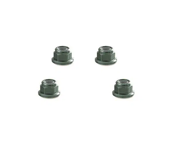 Integy Color Alloy Metal M4 Size Hex Lock Nut Flanged 4pcs - C32141GUN