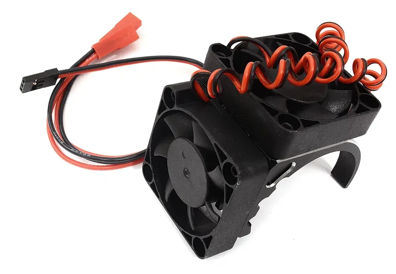 Integy Black Motor Heatsink 42mm Size with Cooling Fans for Most 1/8 & 1/7 Scale RC - C32190BLACK