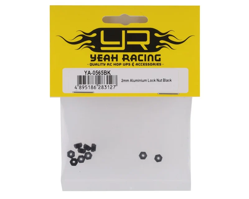 Yeah Racing 2mm Aluminum Lock Nut (Black) (10)