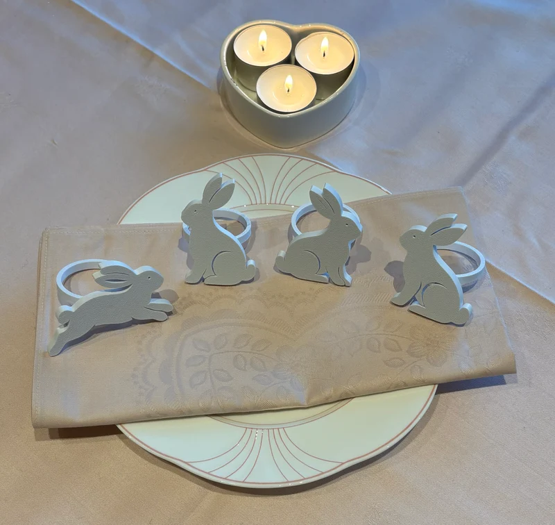 Serviettenringe „Hase“ | 3D‑Druck Osterhasen Tischdeko