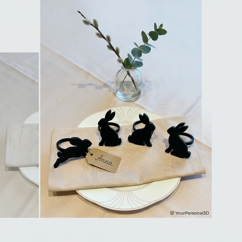 Serviettenringe „Hase“ | 3D‑Druck Osterhasen Tischdeko