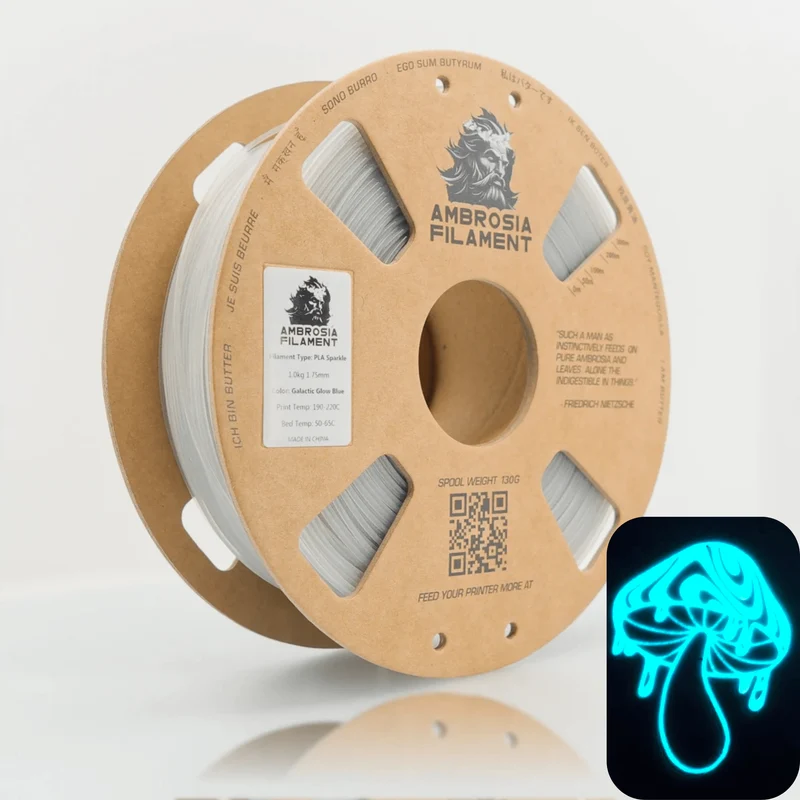 AMBROSIA Galactic (Sparkle) PLA Filament of the Gods - 1KG Bambu AMS Friendly Cardboard Spools Premium 3D Printing Filament