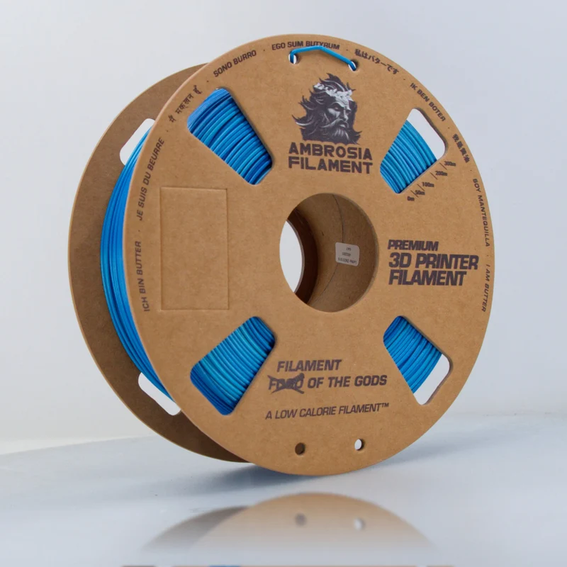 AMBROSIA SILK PLA Filament of the Gods - 1KG Bambu AMS Friendly Cardboard Spools Premium 3D Printing Filament