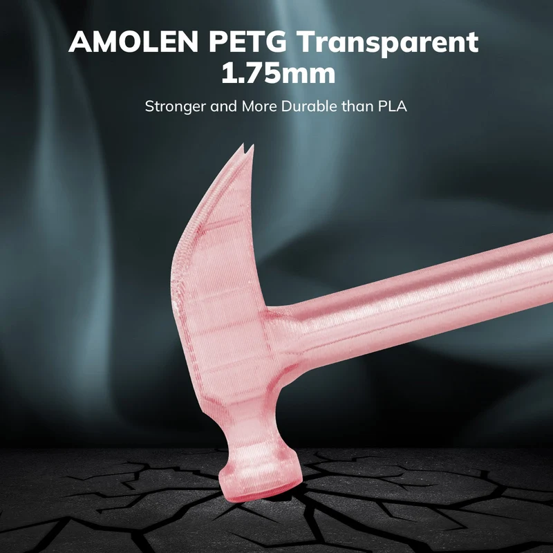 PETG Transparent 1.75mm, 1KG/2.2LB