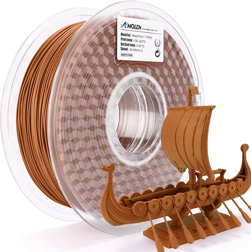 PLA Wood 1.75mm, 1KG/2.2LB