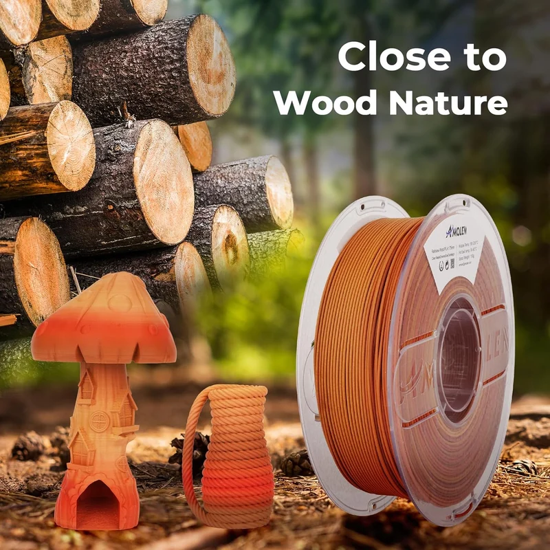 PLA Wood 1.75mm, 1KG/2.2LB