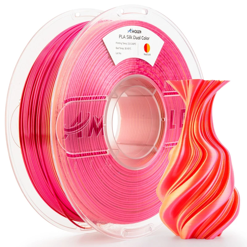 PLA Silk Dual Color Filament 1.75mm, 1KG/2.2LB
