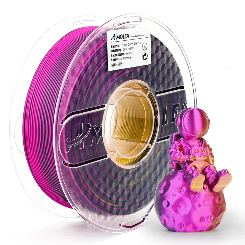 PLA Silk Triple Color 1.75mm, 1KG/2.2LB