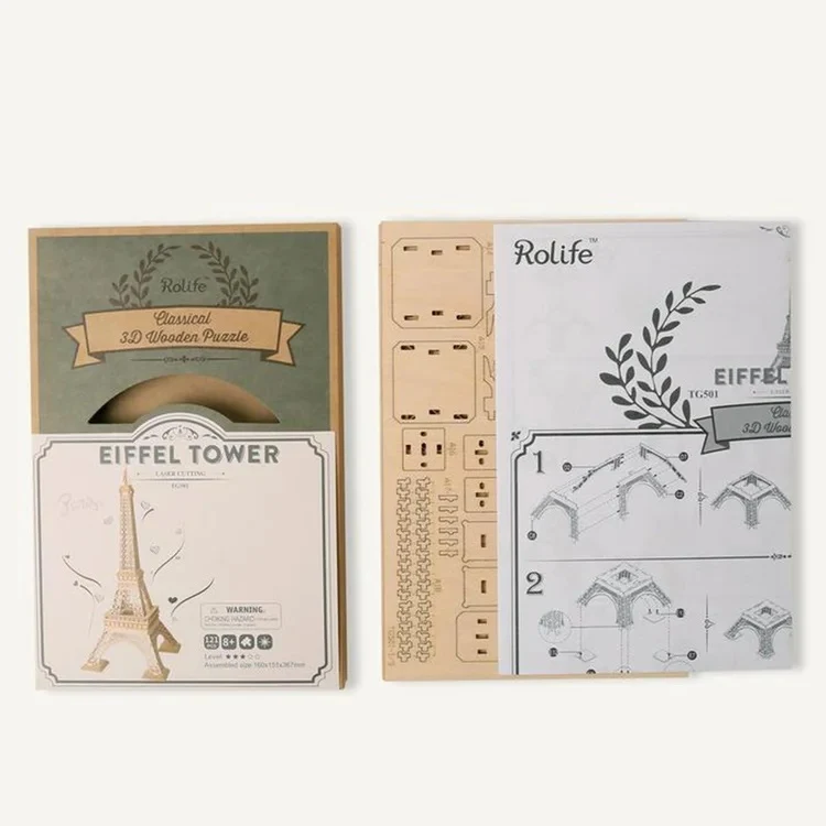 Robotime Classical 3D Wood Puzzles - Eiffel Tower