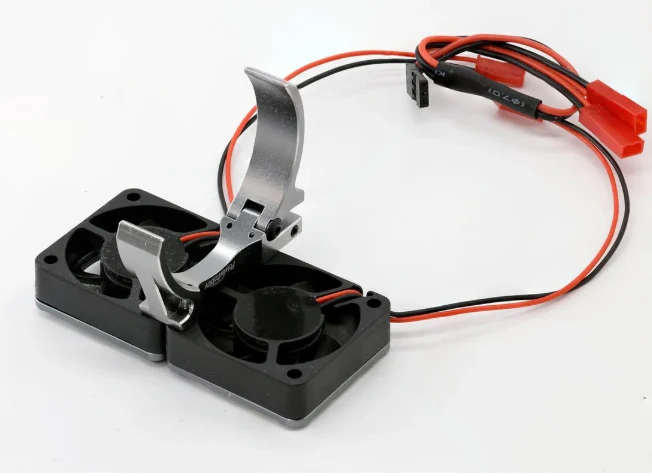 Power Hobby 1/8 Aluminum Heatsink 40mm Dual High Speed Cooling Fans with Cover - Gunmetal