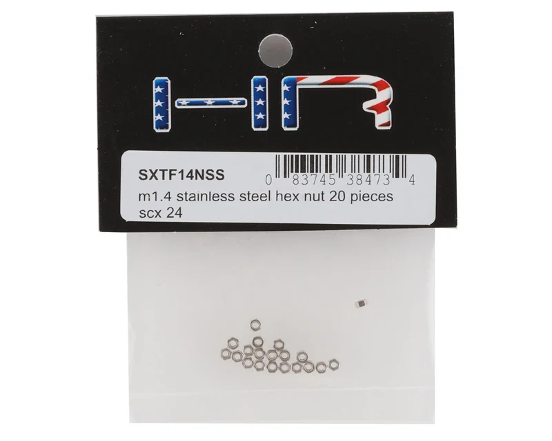 Hot Racing 1.4mm Stainless Steel Hex Nut (20) (SCX24/AX24)