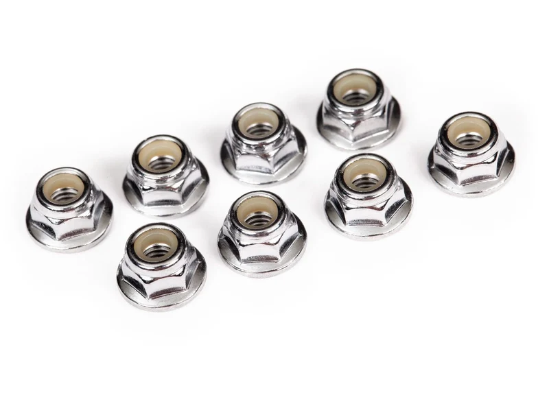 Traxxas Flanged Lock Nuts 4MM Steel (8)