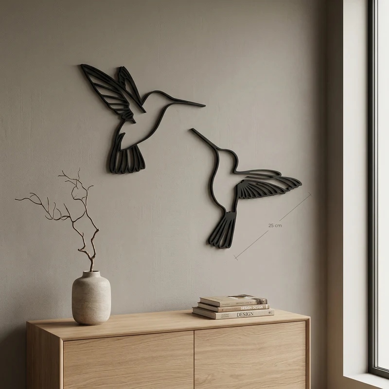 Kolibri Wanddeko „Tanz der Kolibris“ | 3D‑Druck Wandbild aus PLA