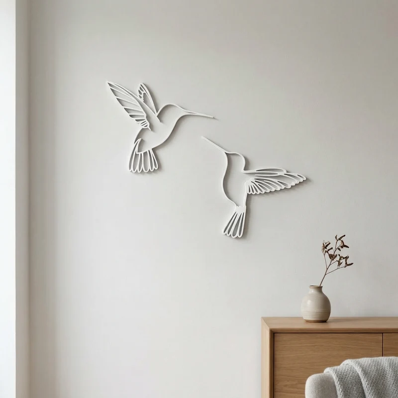 Kolibri Wanddeko „Tanz der Kolibris“ | 3D‑Druck Wandbild aus PLA