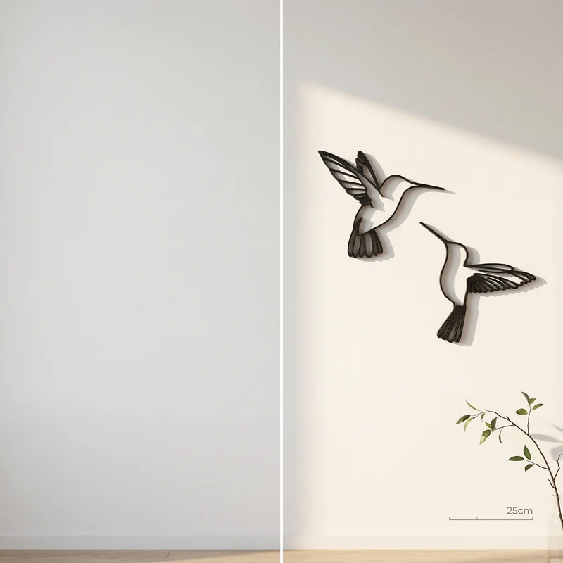 Kolibri Wanddeko „Tanz der Kolibris“ | 3D‑Druck Wandbild aus PLA