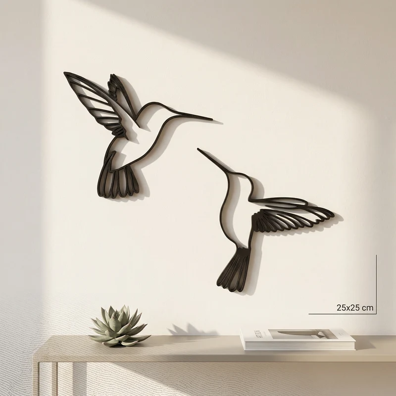 Kolibri Wanddeko „Tanz der Kolibris“ | 3D‑Druck Wandbild aus PLA