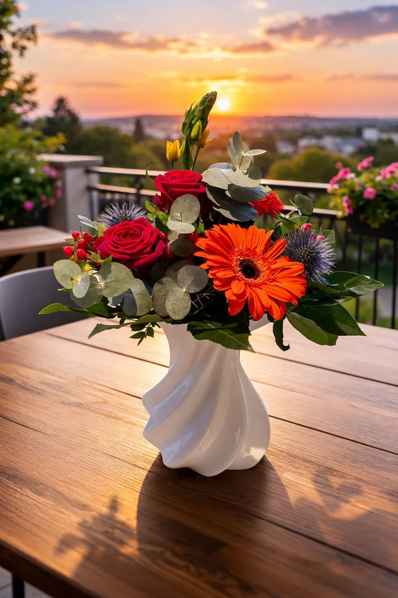 Moderne 3D‑Vase „Mona“ | nachhaltiges PLA in Marmor‑Optik