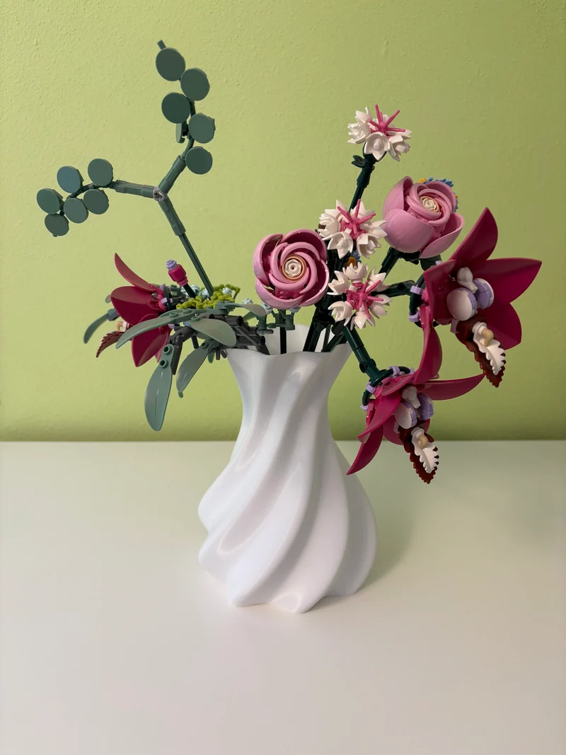 Moderne 3D‑Vase „Mona“ | nachhaltiges PLA in Marmor‑Optik