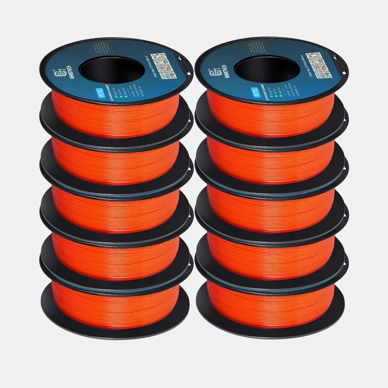 GEEETECH PETG 3D Printer Filament 1.75mm, 1kg Spool, 10 Rolls Bundle
