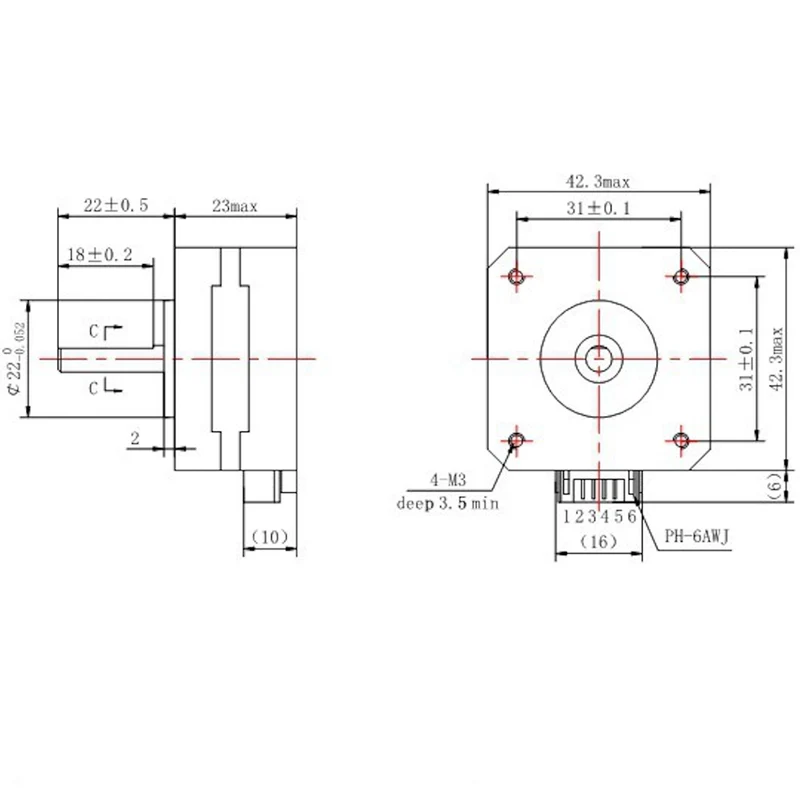 Nema 17 Schrittmotor [Pancake]