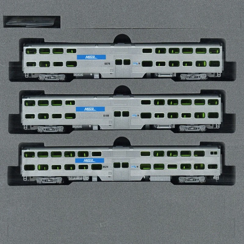 Kato 106-8703 N Scale Gallery Bi-Level Passenger Cars Chicago Metra (3)
